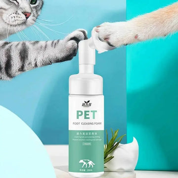 Pet Paw Cleaning Foam No-rinse Mild Gentle Foot Care Liquid for All Breeds Sizes Cats Dogs Daily Pet Grooming Supplies